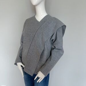 $350 Artista Budapest Wien Grey Gray Blazer Coat Short Wool Blend S
